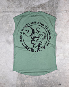 CUTOFF MUSCLE TEE - HERITAGE / FOREST GREEN