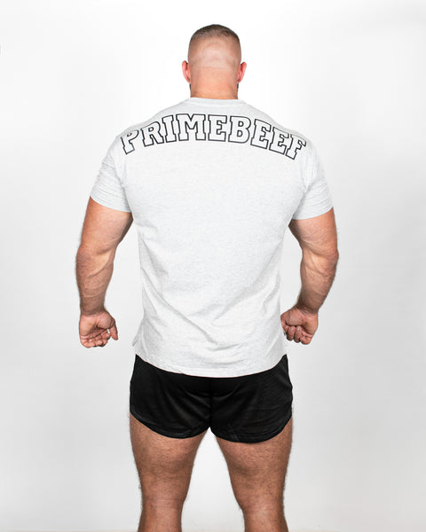 OVERSIZED TRAINING TEE - PRIMEBEEF / HEATHER GREY