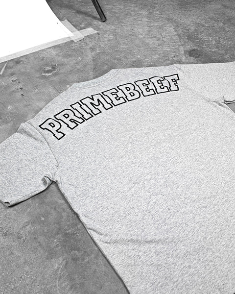 OVERSIZED TRAINING TEE – PRIMEBEEF / HEATHER GREY