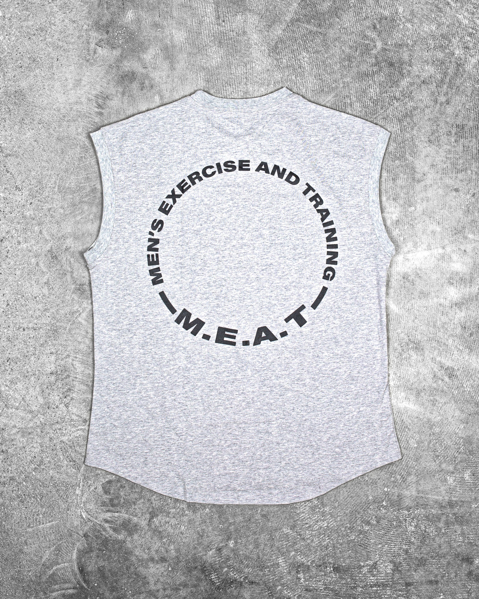 CUTOFF MUSCLE TEE – CIRCLE / HEATHER GREY