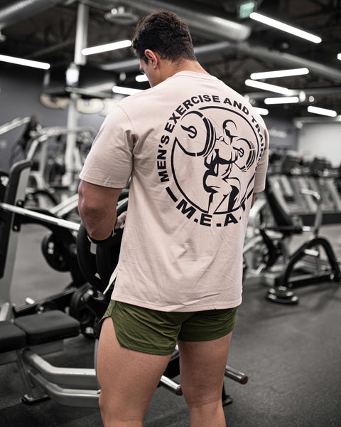 RELAXED FIT TRAINING TEE – HERITAGE / CEMENT BROWN
