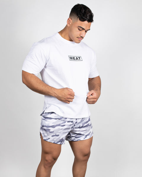 RELAXED FIT TRAINING TEE - HERITAGE / WHITE