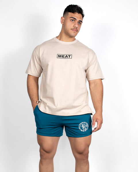 RELAXED FIT TRAINING TEE – HERITAGE / CEMENT BROWN