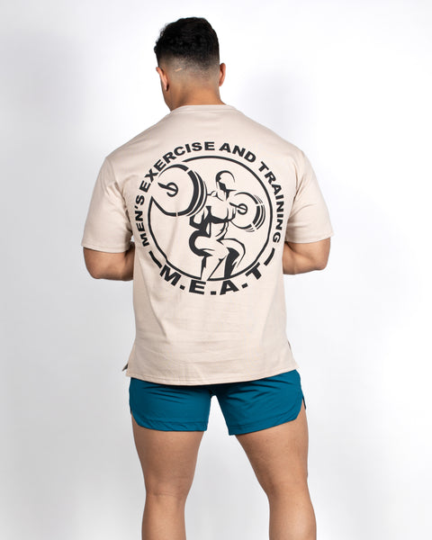 RELAXED FIT TRAINING TEE – HERITAGE / CEMENT BROWN