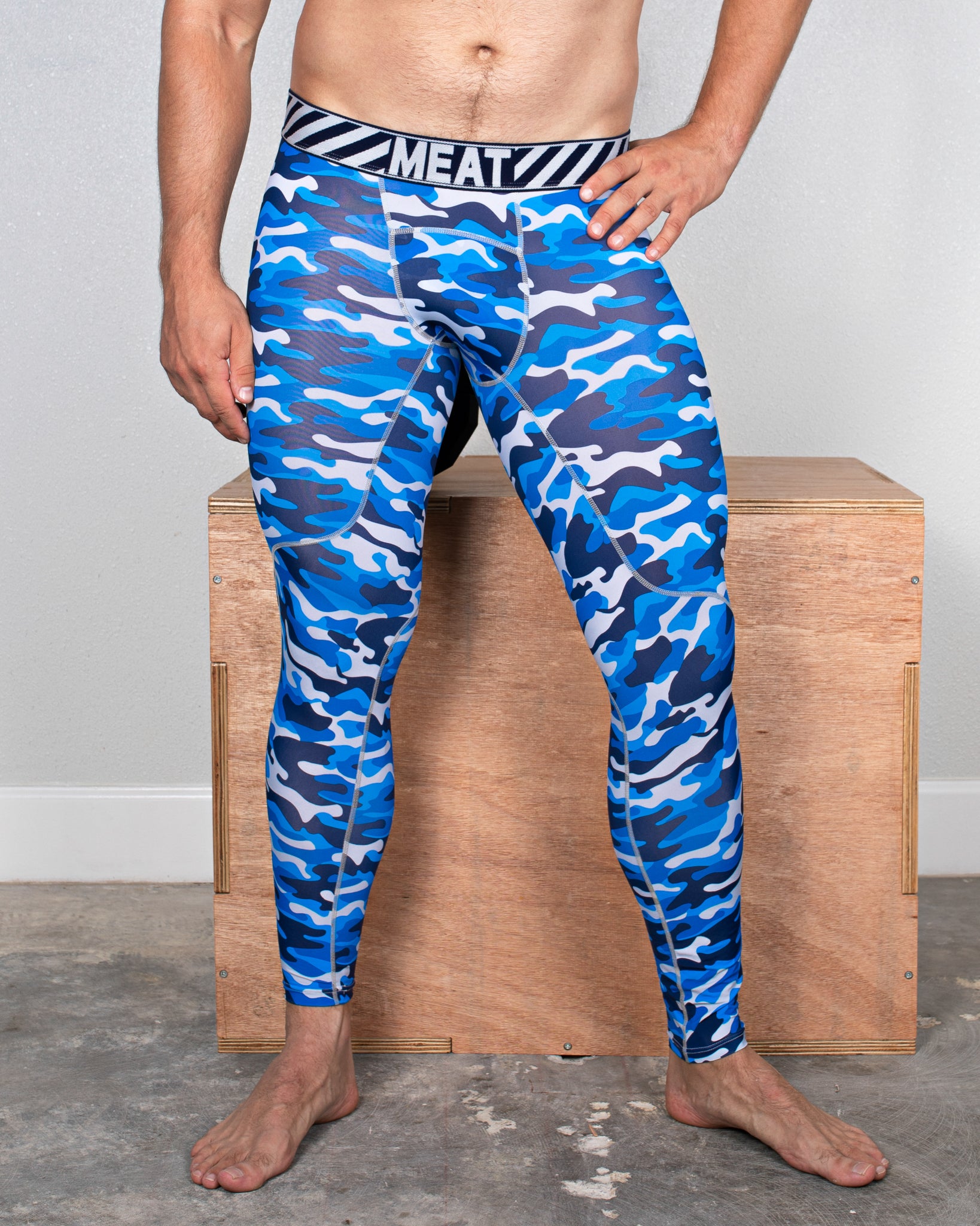 BASELAYER LEGGINGS – PRINT / CAMO BLUE