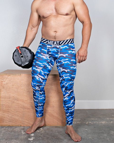 BASELAYER LEGGINGS – PRINT / CAMO BLUE