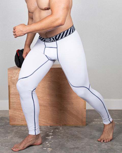 BASELAYER LEGGINGS – MESH / WHITE