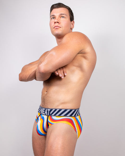 ALL AMERICAN BRIEF - WAVED RED/YELLOW
