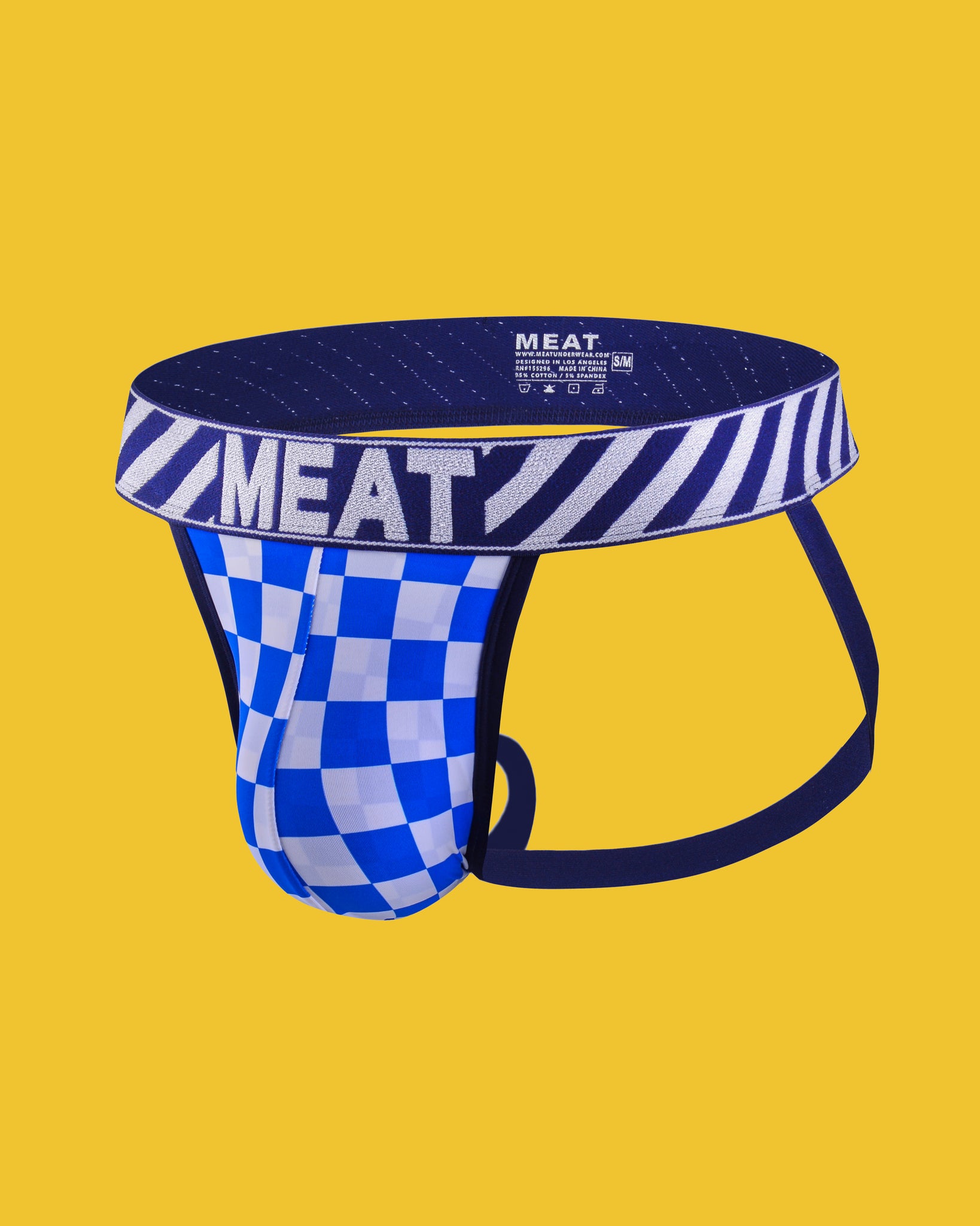 ALL AMERICAN FITTED JOCK - CHECKERED BLUE
