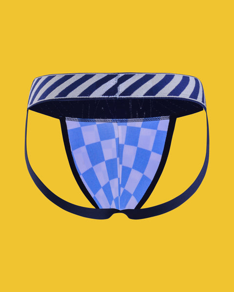 ALL AMERICAN FITTED JOCK - CHECKERED BLUE