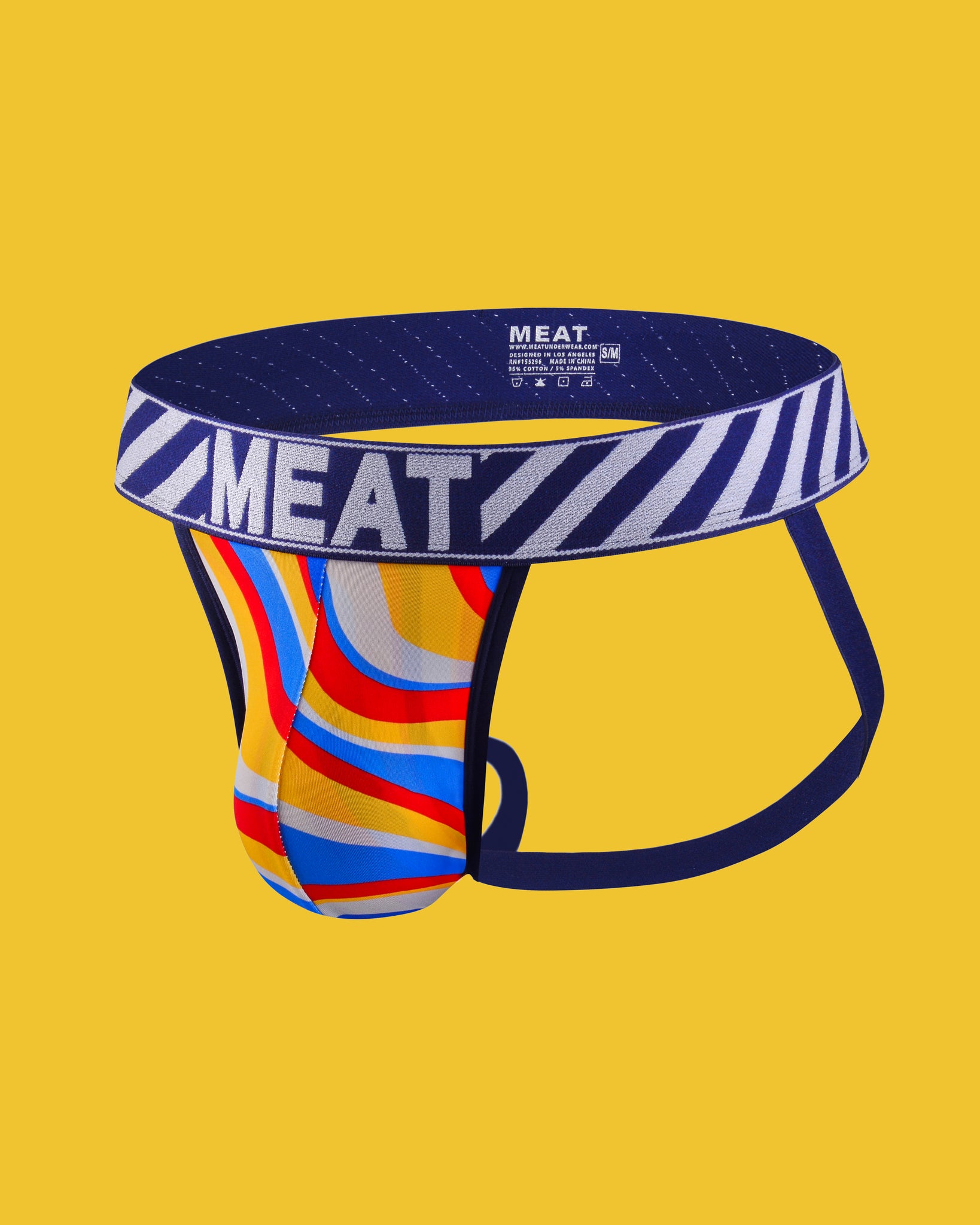 ALL AMERICAN FITTED JOCK - WAVED RED/YELLOW
