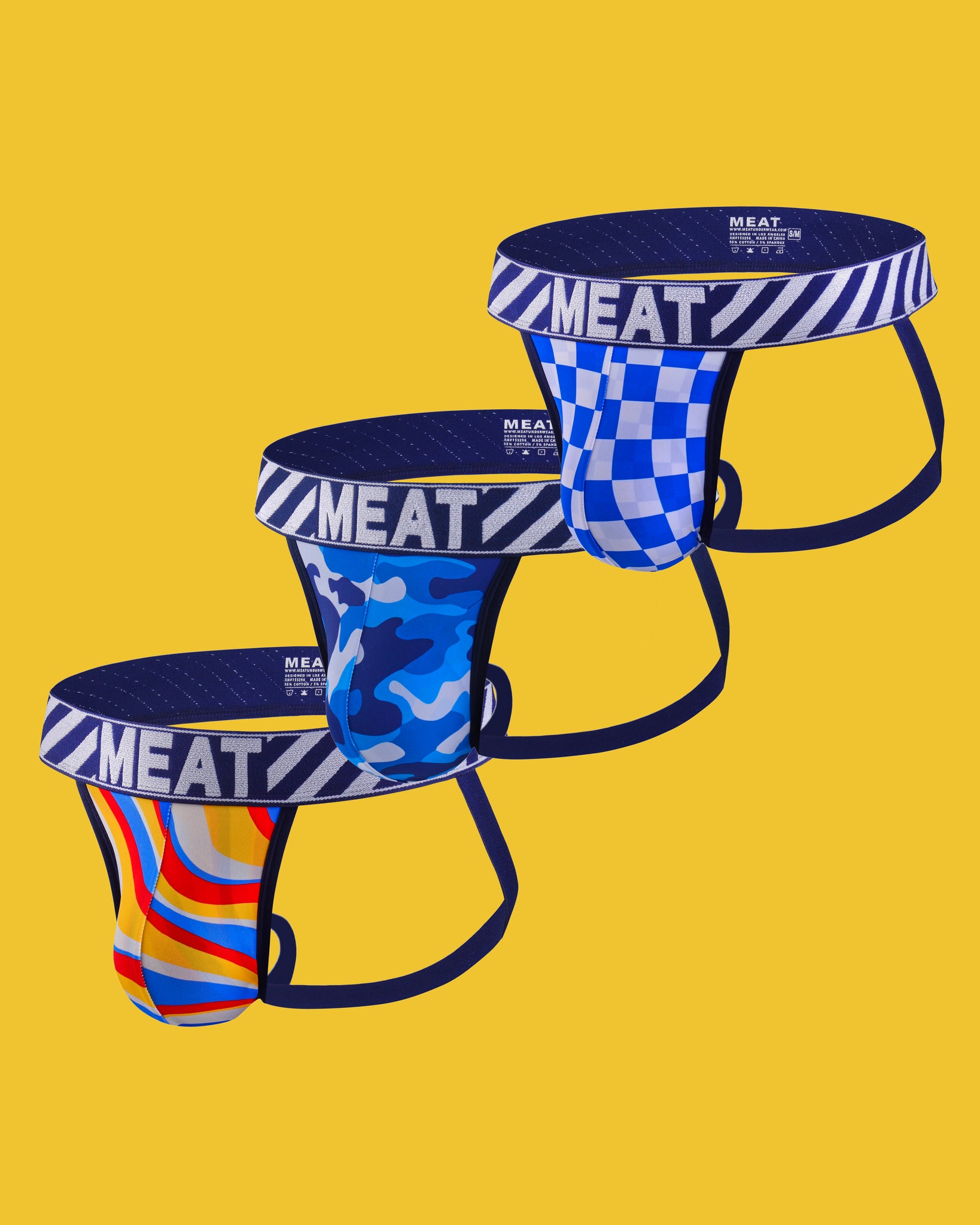 THREE (3) PACK ALL AMERICAN FITTED JOCKS - PATTERN 2.0