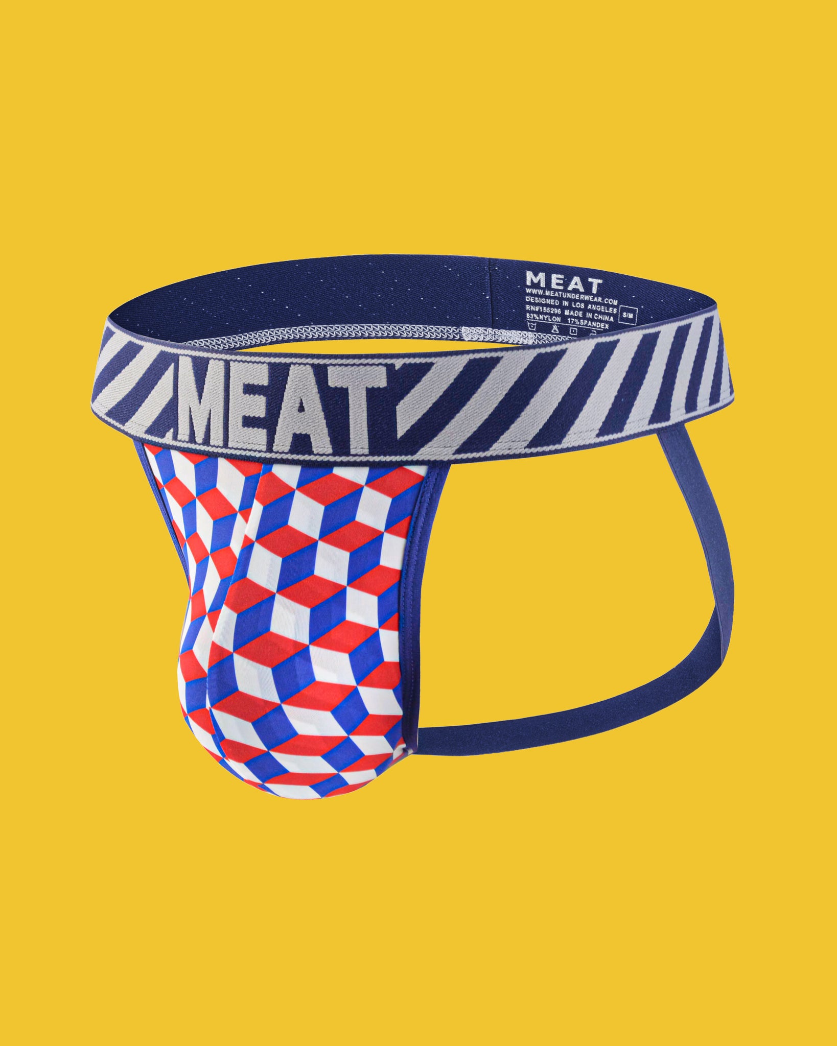 ALL AMERICAN FITTED JOCK - CUBED RED/BLUE